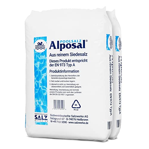 Alposal Sel de piscine, convient pour chlorinateur, électrolyse saline, sel de piscine, etc. (2)