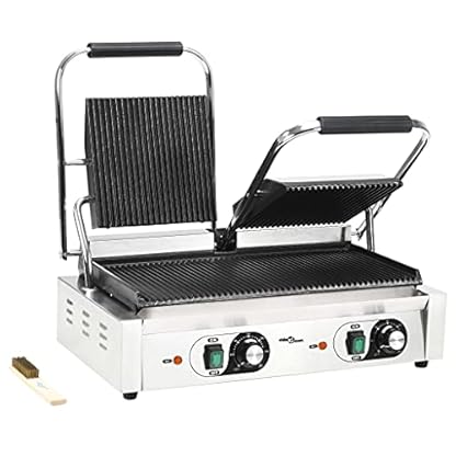 vidaXL Panini Grill 3600W Kontaktgrill Elektrogrill Grillplatte Toaster Gastro