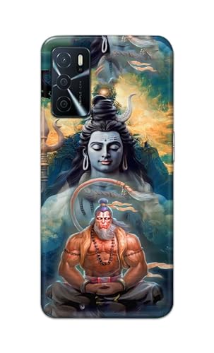 Image of PRINTFIDAA Printed Hard Back Cover Case for Oppo A16 | Oppo A16s | Oppo A55 5G | Oppo A53s 5G | Oppo A54s Back Cover (Lord Shiva and Hanuma) -112
