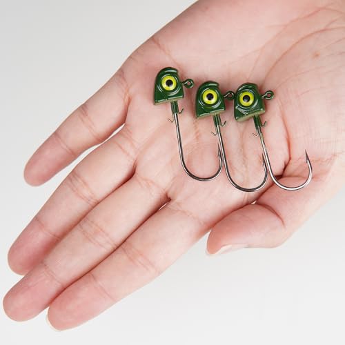 image for OJYDOIIIY OJY&DOIIIY Swimbait Jig Heads with Chartreuse Fish Eye, 3/8o