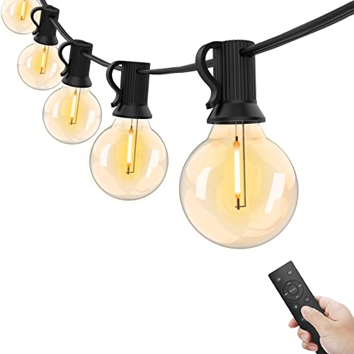 Bomcosy Patio Lights Outdoor String Lights With Remotes 150Ft, G40 Led String Lights With Waterproof Shatterproof 77 Bulbs(2 Spare), 2700K Outside Globe Lights For Backyard Wedding Party Porch #TOP22