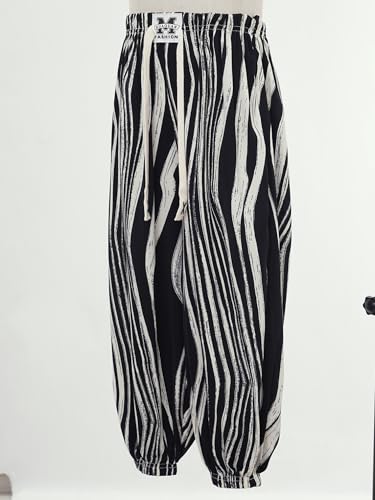 FEESHOW Kids Boys Girls Summer Hippy Boho Pants Baggy Harem Trousers Cotton Linen Bloomers Hippie Jazz Street Dance Pant4