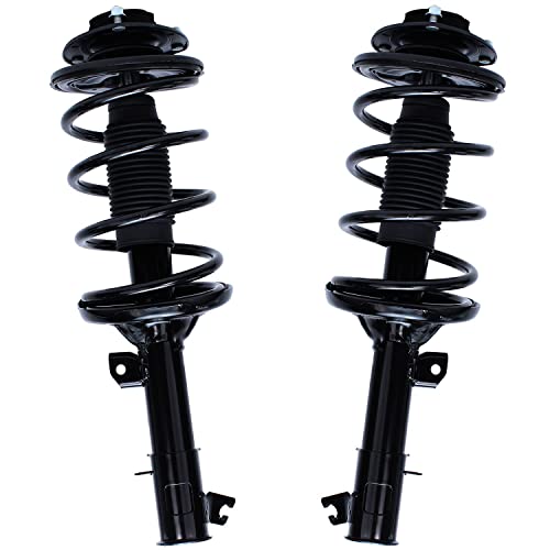 Image of Detroit Axle - 4pc Struts Shocks for 01-06 Hyundai Santa Fe, 2 Front Struts w /Coil Spring 2 Rear Shock Absorbers Assembly 2001 2002 2003 2004 2005 2006 Replacement