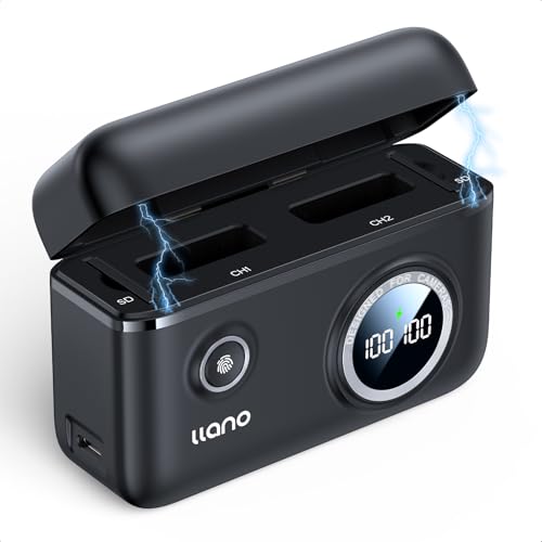 llano NB-13L バッテリー 充電器 PD (バッテリー2個同時充電/USB-C 充電ポート/PD18W 高速充電/LED数字表示/SDカード収納付き) For Canon PowerShot G7 X Mark II/G7 X/G9 X/G9 X