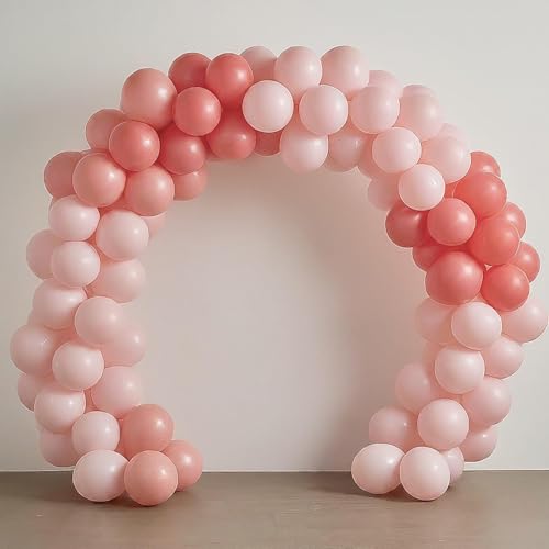 Image of Regular Balloon Combo For Decoration with Glue Dots & Balloon Arch Strip - Party Decor Set For Easy Party Setup (PINK RED, 100)