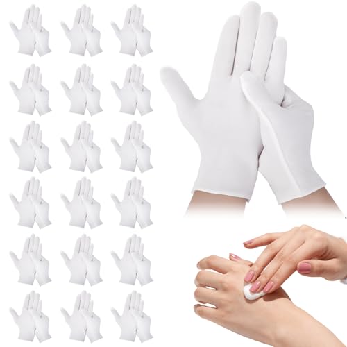42-Pack White Cotton Gloves Unisex Soft Sleep Elastic SPA Glove Set