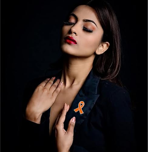 25/50/100/200 pieces Orange Ribbon Pin Leukemia Kidney Cancer Multiple Sclerosis Awareness Hope Brooch Pins Lapel Pin Bulk Raise Awareness Charity Fundraiser Supplies4