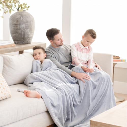 Image of SARANONI Oversized Luxury Blanket | Breathable Super Soft, Lush, Plush Comfy Blankets for Adults | Storm Cloud - X-Large 60 inch x 80 inch
