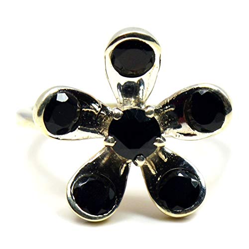 Bague homme femme argent sterling 925 onyx noir naturel rond véritable