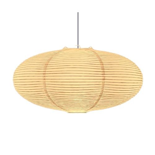 Hyzazew Papier Lampenschirm, Weiß Ovale Chinesische Papierlaterne, Faltbar Hängelampenschirm, Weicht Das Licht, Warmes Ambiente, für Schlafzimmer, Ess- und Wohnzimmer (45 cm)