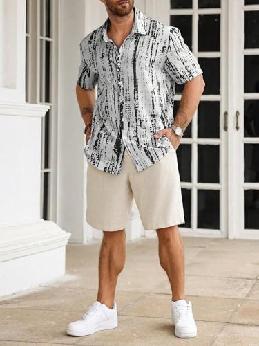 Image of Lymio Shirt for Men| Men's Shirt Abstract Printed Button Down - Slim Fit Casual Wear | Short Sleeve & Breathable | Trendy Beach & Holiday Ready (Packs Also Available) (Tiedite)