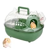 Hamster Travel Carrier | Cute Transparent Cover with Water Bottle Portable | Small Animal Carrier Cage - for Gerbil Bunny Ferret Mice Squirrel Home Travel Vet Visit