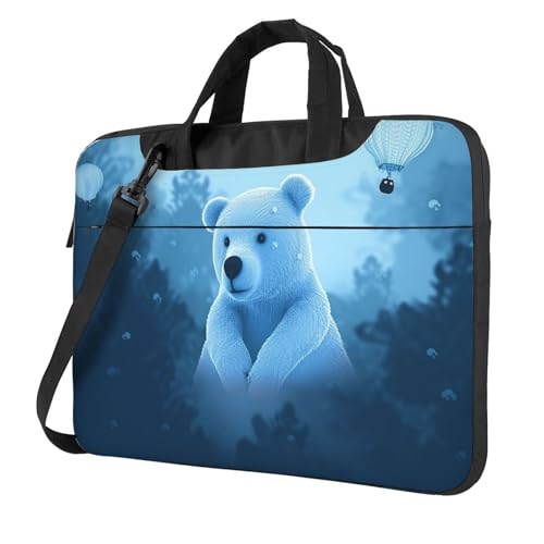 Housse ordinateur portable antichoc à bandoulière ours bleu pour éviter les rayures et impacts