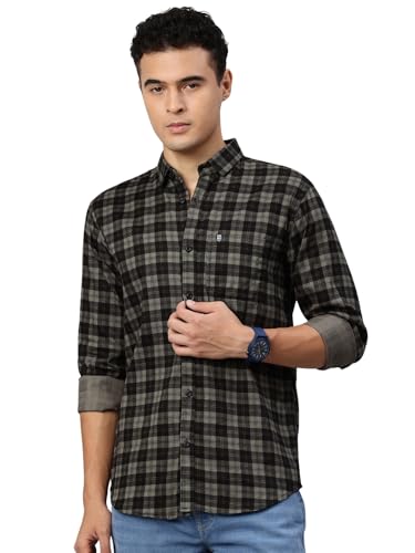 Image of Majestic Man Men Small Checkered Slim Fit Cotton Casual Shirt