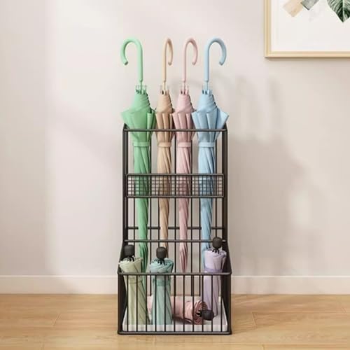 Porte-parapluies à 2 compartiments avec support de rangement sur pied
