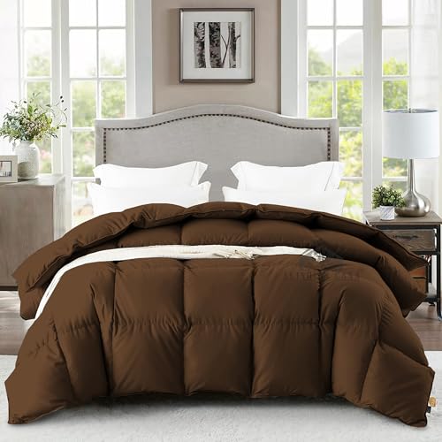 Image of Heavy Winter Comforter King Size 90 inchX106 inch | 600 GSM Fill for Winter Comforter /Rajai /Duvet /Blanket Hotel Luxury Soft Fluffy King Size - Chocolate Brown Color
