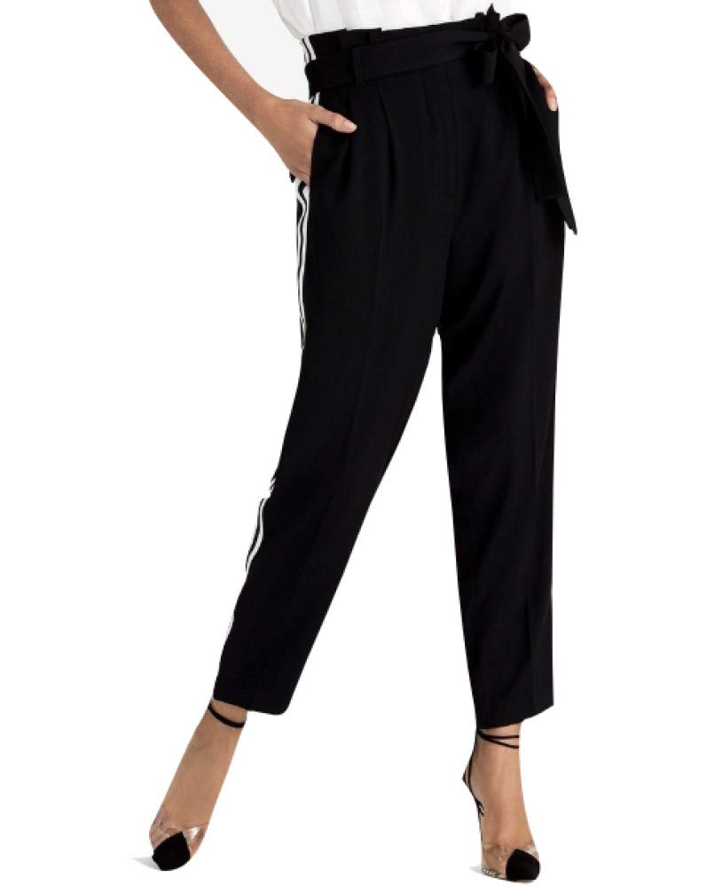 Rachel Roy Varsity-Stripe Pants Black