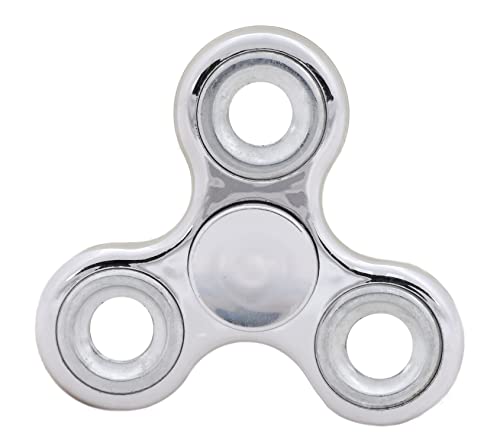 Toyland® Fidget Hand Spinner - Soulagement du Stress et de l'anxiété - Couleurs Assorties (Anneaux argentés et argentés)