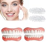 Fake Teeth, 4 PCS Veneers Dentures Socket for Women and Men, Dental Veneers for Temporary Tooth Repa