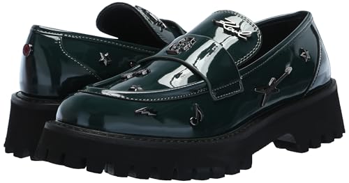 Image of Karl Lagerfeld Women's Gaston Lug Sole Loafer with Pin Embellishments