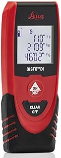 Leica DISTO D1 120ft Laser Distance Measure with Bluetooth 4.0, Black/Red