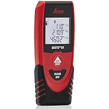 جهاز قياس المسافة بالليزر Leica DISTO D1 120 قدمًا مع تقنية Bluetooth 4.0 ، أسود / أحمر