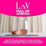 LAV Stemless Red & White Wine Glasses Tumbler Set of 6 - Drinking Glassware for Water Champagne Martini Mimosa Prosecco Cocktail Sangria - Short 16 oz No Stem Glasses Dishwasher Safe - Image 3
