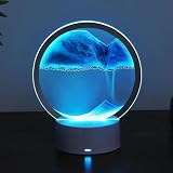 BOTTMA 3D Desktop Quicksand Painting Ornament, Dynamic Hourglass lamp, 3D Stereoscopic Night Light, Creative Decompression Hourglass, Bedroom Bedside Light