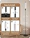 EDISHINE Floor Lamp, Standing Lamp with Rounded Linen Lampshade, Floor Lamps for Living Room, Bedroom, 165cm, E27 Socket(9W LED Dimmable Bulb Included), Magnetic Remote Control, Black