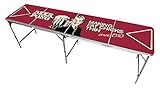 Trademark Innovations 8' Folding Beer Pong Table with Bottle Opener, Ball Rack and 6 Pong Balls - Comedic Design - By Red Cup Pong