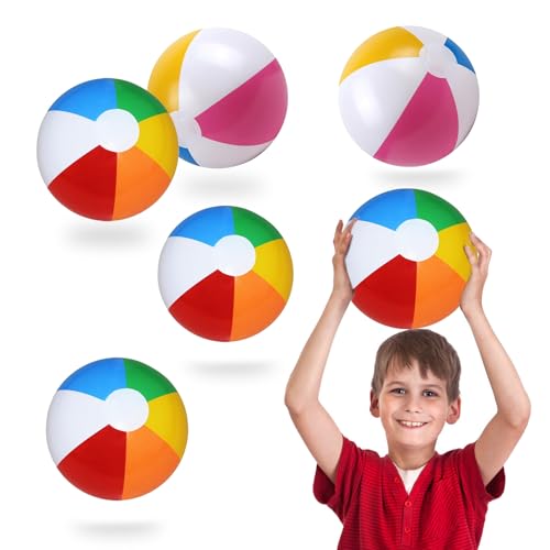 MUYAPAY 6 Piezas Pelota Playa Hinchable Juguetes Gigantes Inflables Pelotas de Playa Colores Verano Vacaciones Piscina Hinchable Paneles Colores Juguete Acuático Verano Piscina Fiesta