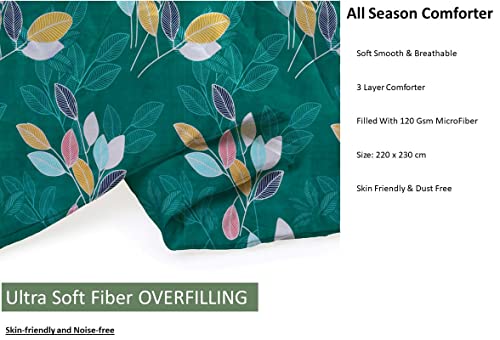 Image of BSB HOME Super Soft Glace Cotton King Size All Season /Mild Winter Comforter Blanket with 2 King Size Matching Free Pillow Covers (Dark Green, 90 inchx100 inch Inch) -Pack of 3