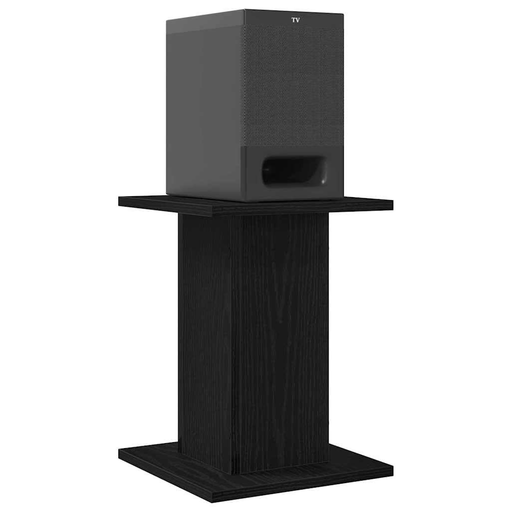 vidaXL Supporti per Altoparlante in Rovere Nero per Display | Struttura in Legno Resistente Dimensioni Compatte 30 X 40 cm Design Moderno per Home Theatre e Soggiorno Sicuri per l'Attrezzatura Audio