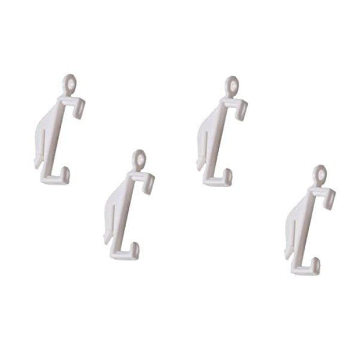 Merriway BH03996 (30 Pcs) White Plastic Curtain Track Rail Gliders Hooks to Fit Harrison Drape Extra Valance Lux Track - Pack of 30 Pieces