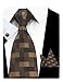 GUSLESON Fashion Brown Men Tie Set Plaid Necktie with Handkerchief and Cufflinks (0726-12)