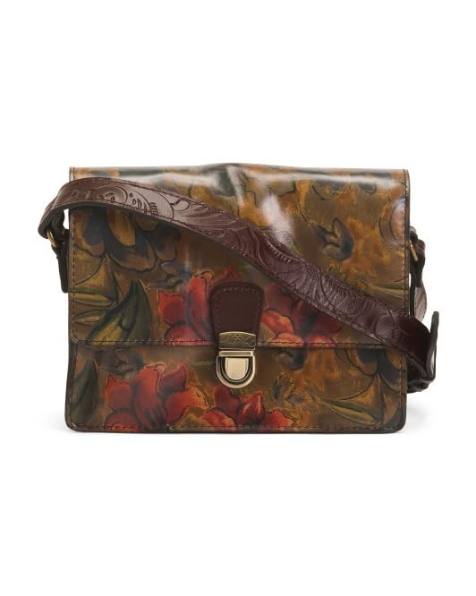 Patricia Nash Leather Liana Crossbody Handbag, Sienna Sunset Print, 10