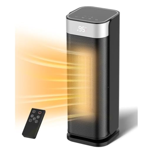 Sunnote Space Heater for Indoor Use, 1500W Fast Heating, Electric & Portable Ceramic Heaters with Thermostat, 5 Modes, 24Hrs Timer, 80°Oscillating Room Heater with Remote, Safe for Office Bedroom Use