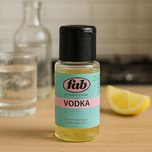 Image of Fab Vodka OS Food Flavour Essence 20ml | Oil Soluble Vodka Flavor for Chocolate, Bakery, Candy & Confectionery | Strong Concentrated Flavoring