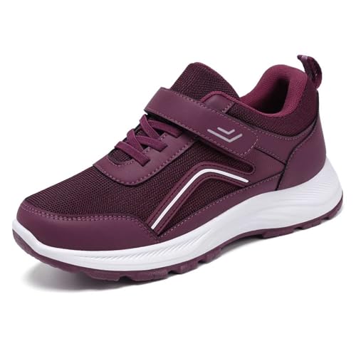Zapatillas deportivas transpirables para mujer para caminar casual, cómodas zapatillas deportivas con suela plana, ligeras para uso diario, morado, 40 EU