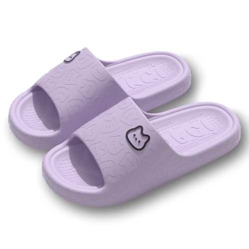 Zapatos Dama, Shoes Ultra Suaves de Pantuflas Antideslizantes de EVA, Casa para Salón, Baño, Gimnasio y Playa sandalias para Mujer Hombre (Morado, 24-25 cm)