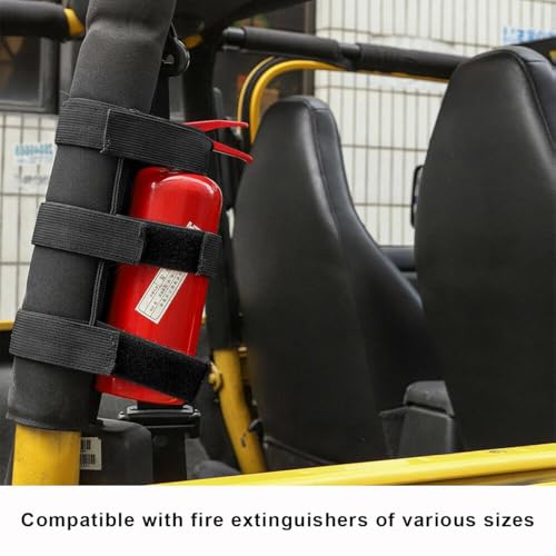 Ohleats Roll Bar Fire Extinguisher Holder, Adjustable Fire Extinguisher Mount Strap with American Flag Pattern, Car Accessories Fixed Belt for Wrangler JK JKU TJ CJ Gladiator (Black-2PCS) by Ohleats - Image 6