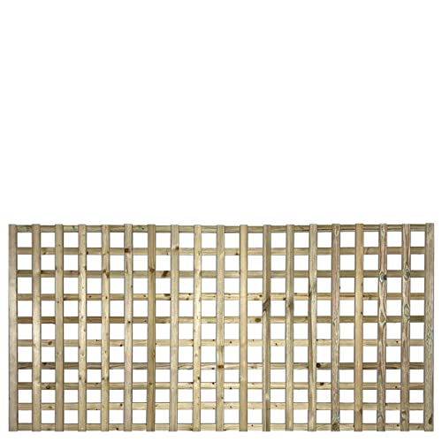 Width: 6ft (183cm) x Height: (@Shoulder) 3ft (90cm | 900mm) Premier Flat Top Square Trellis Fence Topper Panel or Wall Climber Privacy Design Discreet Holes 70x70mm for added privacy