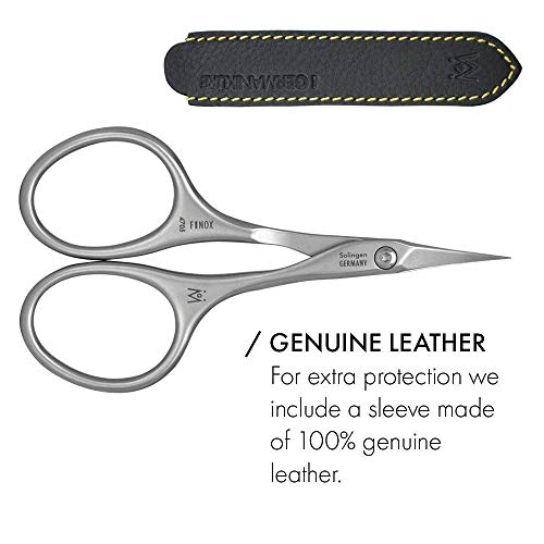 Germanikure Tower Point Cuticle Scissors - Finox Stainless Steel Professional Manicure Tools In Leather Case - Ethically Made In Solingen Germany - 4705 #TOP6