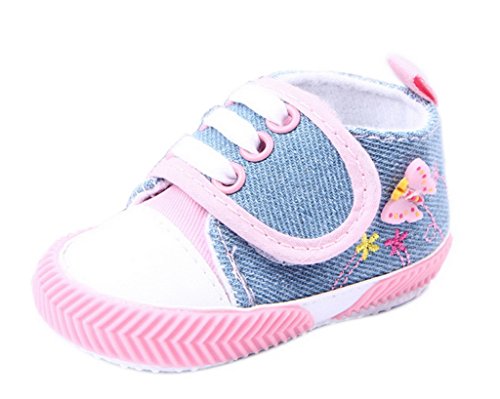 Preisvergleich Produktbild Bigood Bequem süße Baby-Mädchen Schuh Krabbelschuhe Liebe Klettverschluss 12 Pink