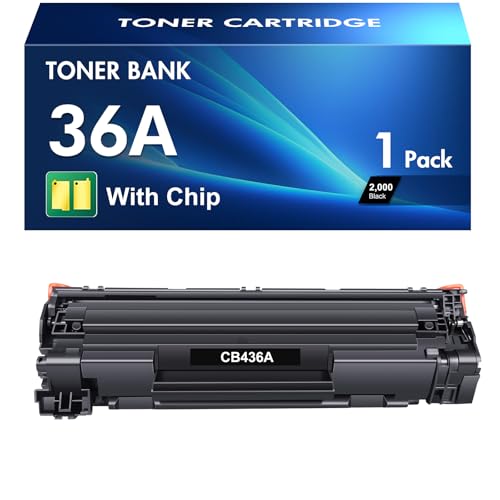 Cartuchos de tóner 36A, 1 paquete: compatible con tóner CB436A para P1505 1505n M1522nfMFP M1522nMFP M1120MFP M1120MFP M1120nMFP (negro)