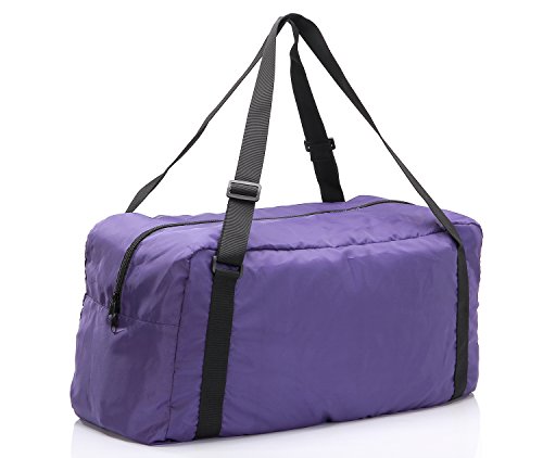 Image of HOLYLUCK Foldable Travel Duffel Bag for Women & Men Luggage Great for Gym (Purple)