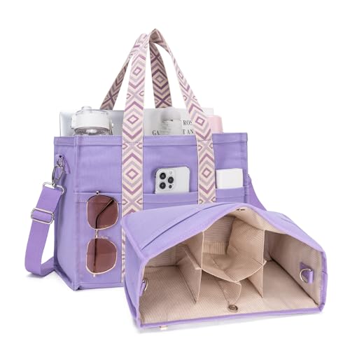 Canvas Tote Bag Set with Purse Bag Organizer Insert, Travel