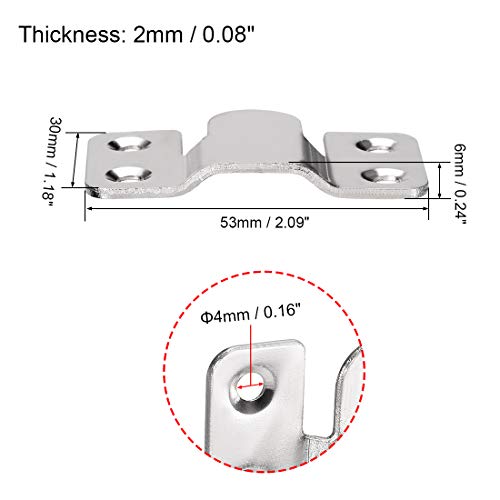 Image of uxcell Flush Mount Bracket, 53x30mm Zinc Plated Wall Mount Clip Hook for Picture Frame Hanger, 10 Pcs