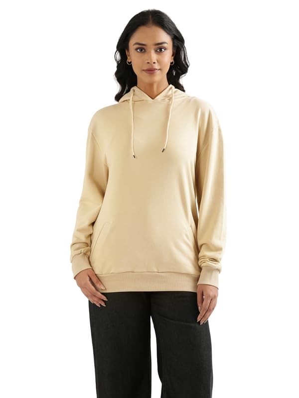 Image of SAADAA Unisex Pullover Fleece Hoodie for Men & Women | 100% Cotton Top Surface | Fleece Inner | Casual Fit | 2 Pockets | Winter Wear