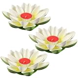 DOITOOL 3 Stücke Romantische Kerzen Dekorative Kerzenlaternen Weiße Kerzen Schwimmende Blumenlichter Schwimmendes Licht Zum Beten Festival Schwimmende Blumen Dekorative Kerzenlampe
